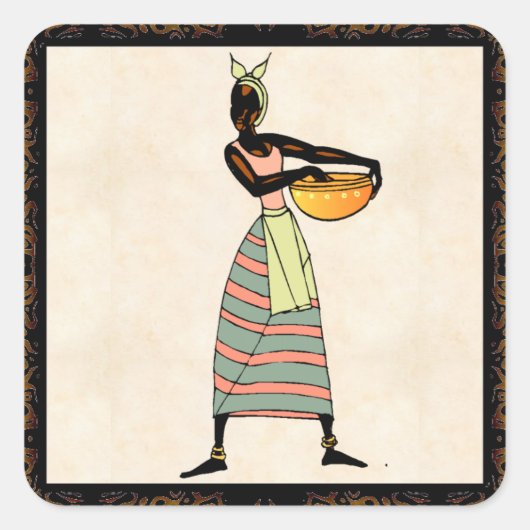 Women of Africaステッカー スクエアシール (正面)