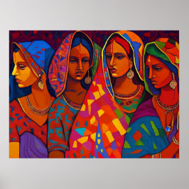 Women of Rajasthan Home Wall Artポスター ポスター