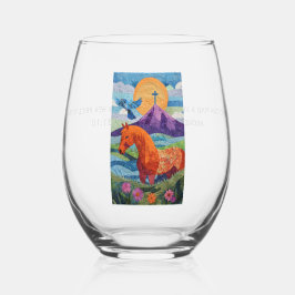 Women of Valor Quilt Wine Glass ステムなしワイングラス