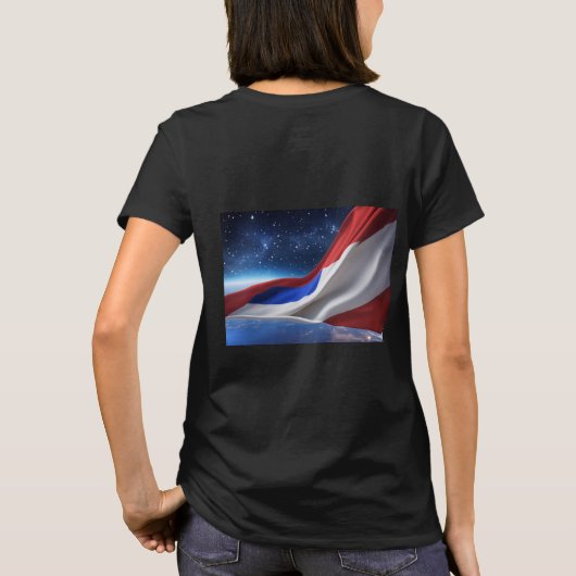 Women’s Basic T-Shirt with USA Flag Logo Tシャツ (裏面)