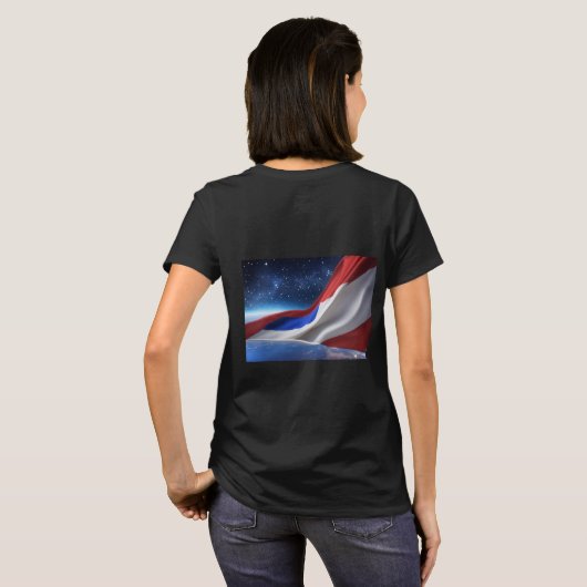 Women’s Basic T-Shirt with USA Flag Logo Tシャツ (裏面フル)