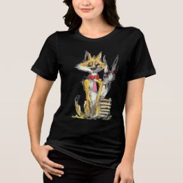 Women’s Casual T-Shirt with Artistic Cartoon Desig トライブレンドＴシャツ