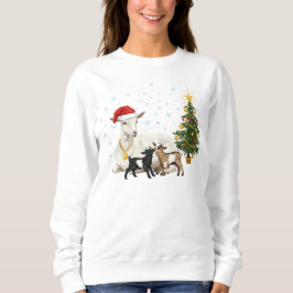 Women’s Christmas Goat Sweatshirt Peaceful Farm  スウェットシャツ