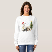 Women’s Christmas Goat Sweatshirt Peaceful Farm スウェットシャツ (正面フル)