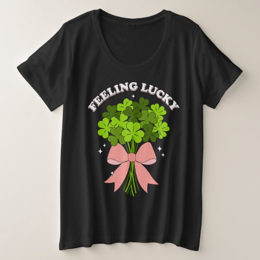 Women’s cute St.Patrick’s Day プラスサイズTシャツ (デザイン正面)
