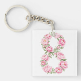 Women’s Day Peony Flower for March 8  キーホルダー