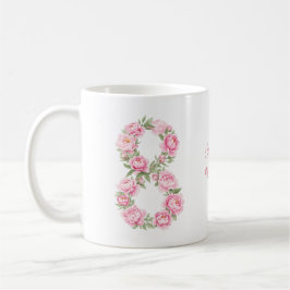 Women’s Day Peony Flower for March 8  コーヒーマグカップ