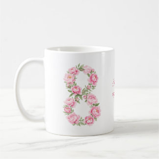 Women’s Day Peony Flower for March 8  コーヒーマグカップ