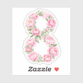 Women’s Day Peony Flower for March 8  シール