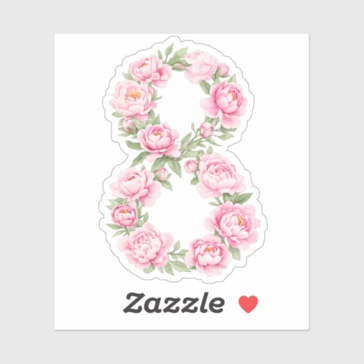 Women’s Day Peony Flower for March 8  シール (シート)