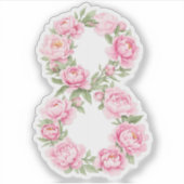 Women’s Day Peony Flower for March 8  シール (正面)