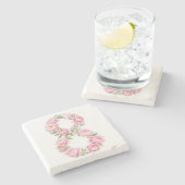 Women’s Day Peony Flower for March 8  ストーンコースター (横)