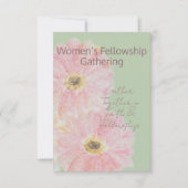 Women’s Fellowship | ピンクガーベラのフラット 招待状 (正面)