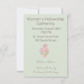 Women’s Fellowship | ピンクガーベラのフラット 招待状 (裏面)