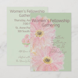 Women’s Fellowship | ピンクガーベラのフラット 招待状