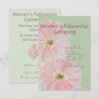 Women’s Fellowship | ピンクガーベラのフラット 招待状