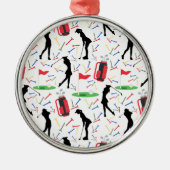 Women’s Golf Lover Christmas Ornament Keepsake メタルオーナメント (正面)