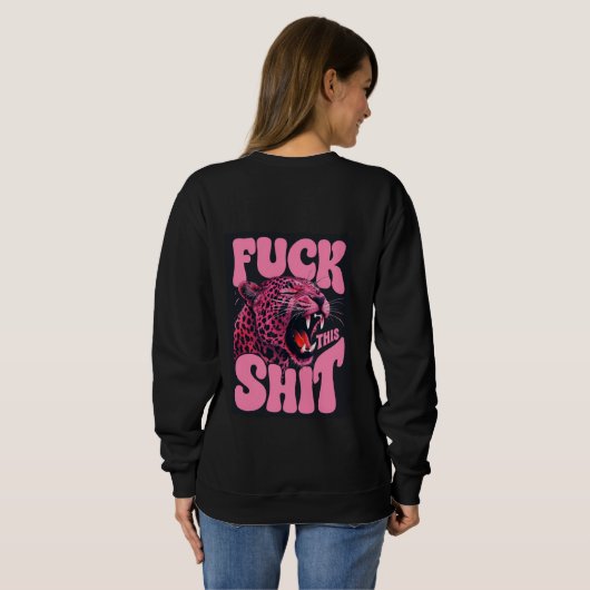 Women’s Graphic Sweatshirt Bold Pink Leopard tee スウェットシャツ (裏面フル)