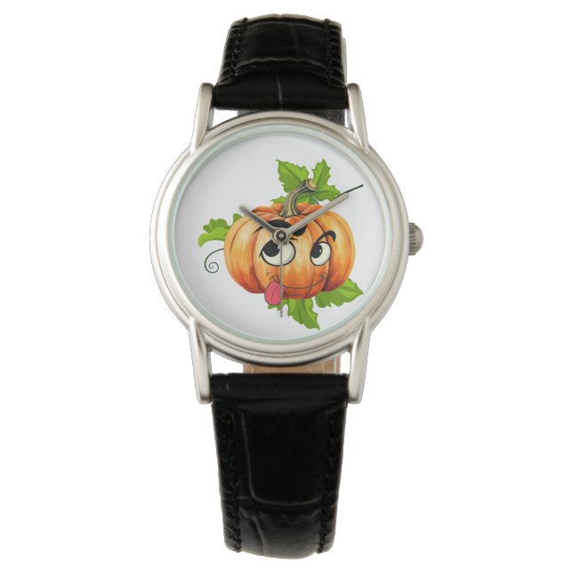 Women’s Halloween Watch Funny Pumpkin Face 腕時計 (正面)