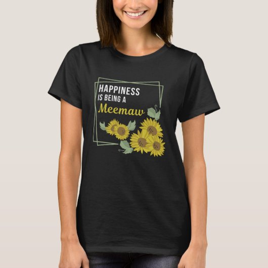 Women s Happiness Is Being A Meemaw Mother s Day M Tシャツ (正面)