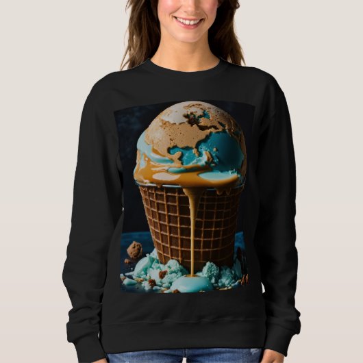 Women’s Hoodie with Cute Ice Cream Design | Trendy スウェットシャツ (正面)