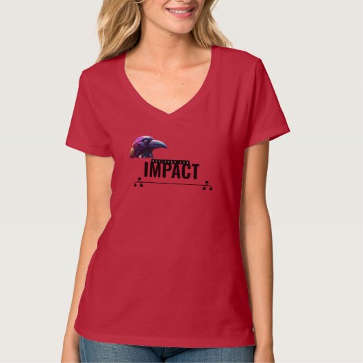 Women’s “Prepare for Impact” Raven V-Neck Tシャツ (正面)