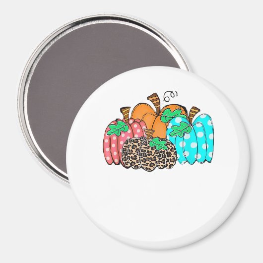 Women’s Pumpkin Leopard Print Graphic It’s Fall Y’ マグネット (正面/裏面)