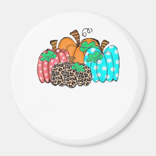 Women’s Pumpkin Leopard Print Graphic It’s Fall Y’ マグネット (正面)