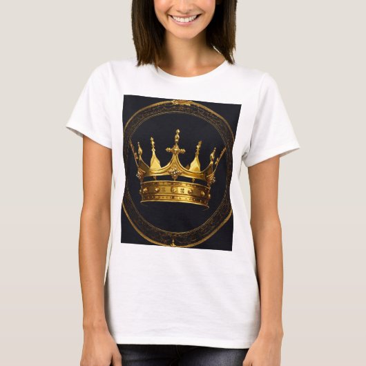 Women’s Queen Logo T-Shirt | Royal Crown Design Te Tシャツ (正面)