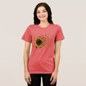 Women’s Sunflower Butterfly Nature Graphic トライブレンドTシャツ (正面全面)