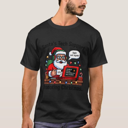women s Support Tech Santa Rebooting Tシャツ (正面)