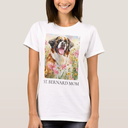 Women’s T-Shirt – Saint Bernard Mom Tee Tシャツ (正面)
