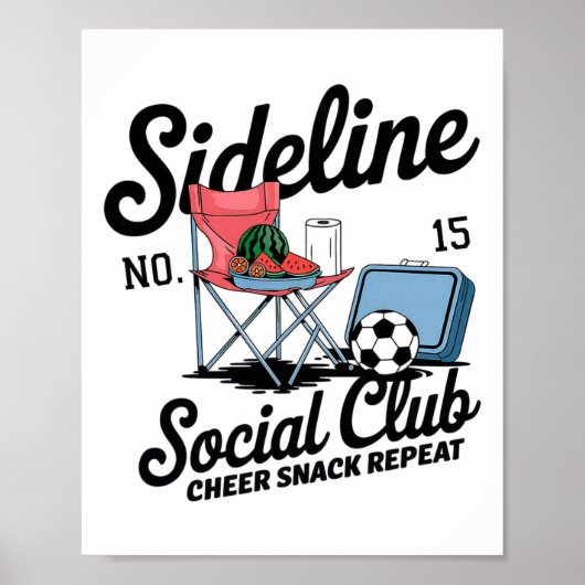 Women Sideline Social Club Soccer Mom Game Day _5  ポスター (正面)