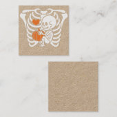 Women Skeleton Pregnancy Announcement Halloween スクエア名刺 (正面/裏面)