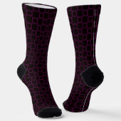 Women socks, Purple Violet Black classic design ソックス (傾斜あり)