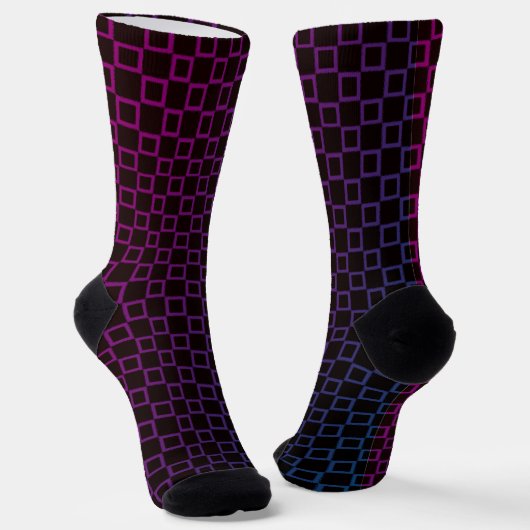 Women socks with  Black Purple classic design ソックス (傾斜あり)