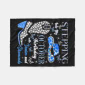 Women Stepping Into My October Birthday With God G フリースブランケット (正面(横))