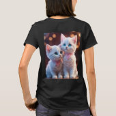 Women Tシャツ黒の子猫 Tシャツ (裏面)