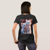 Women Tシャツ黒の子猫 Tシャツ (裏面フル)
