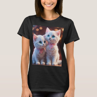 Women Tシャツ黒の子猫 Tシャツ