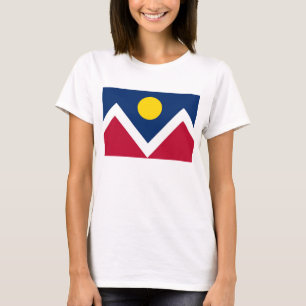 Women T Shirt with Flag of Denver, Colorado州 Tシャツ