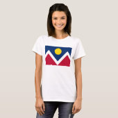 Women T Shirt with Flag of Denver, Colorado州 Tシャツ (正面フル)