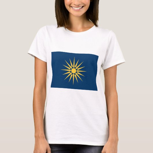 Women T Shirt with Flag of Macedonia, Greece Tシャツ (正面)
