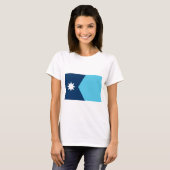 Women T Shirt with Flag of Minnesota, USA Tシャツ (正面フル)