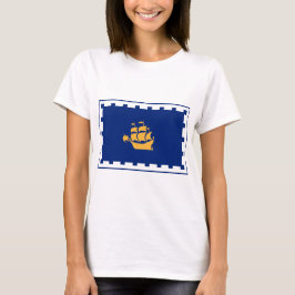 Women T Shirt with Flag of Quebec City, Canada Tシャツ