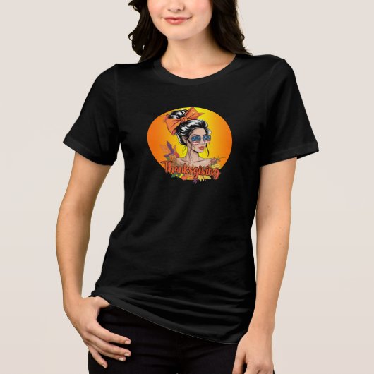 women Thanksgiving  American.png トライブレンドＴシャツ (正面)