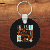 Women The Life Of A Nurse Doodle Nursing Showgirl  キーホルダー (正面)