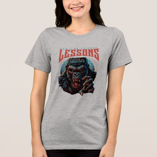 Women Wise Gorilla Lessons Learn T-Shirt トライブレンドＴシャツ (正面)