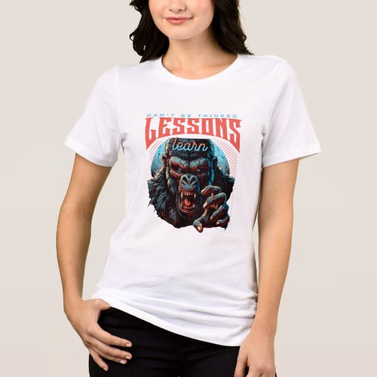 Women Wise Gorilla Lessons Learn T-Shirt トライブレンドＴシャツ (正面)