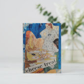 Women with a cheese treat in 1930 Collage ポストカード (スタンド正面)